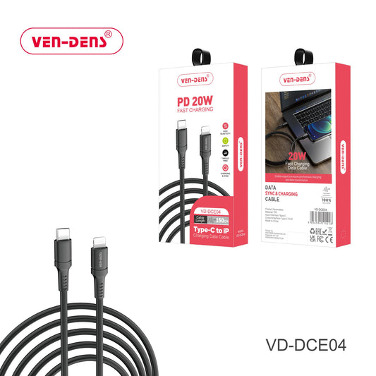 VEN-DENS VD-DCE04 1.5M USB-C to Lightning Cable 20W