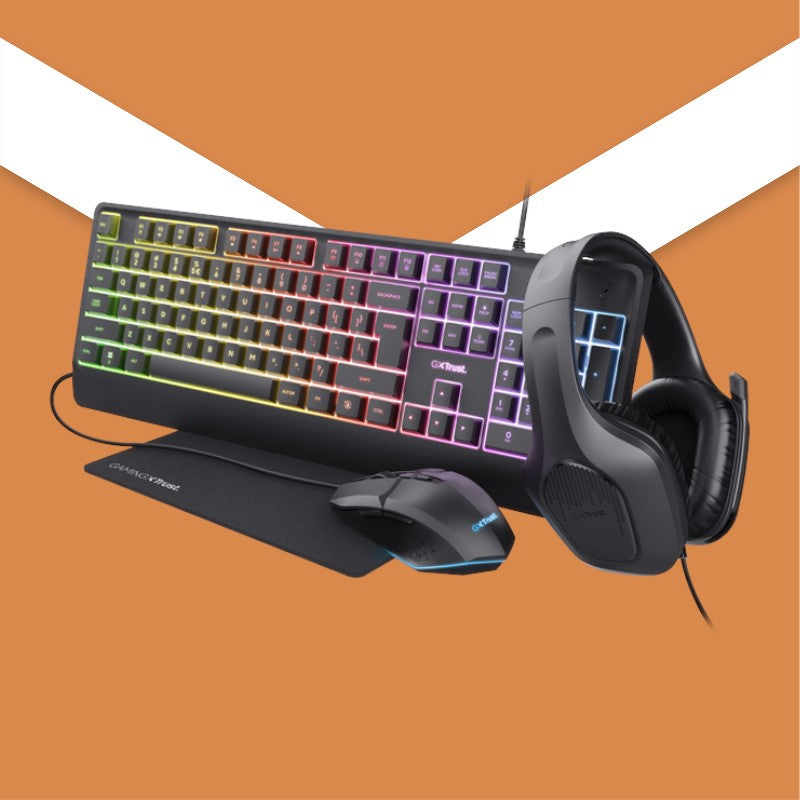 Trust 4-in 1 Gaming Bundle Including Keyboard, headset, mouse&mousepad. 